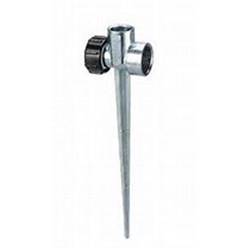 Zinc plated Sprinkler spikes with 1/2" BSP female thread used to secure impact sprinklers or pipe risers with spray heads into the ground for watering garden beds and lawns. They can be positioned wherever needed to ensure all areas are covered, and can be connected together with both plastic or metal sprinklers