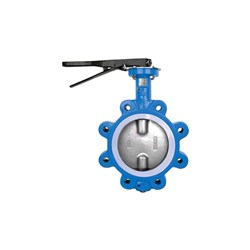 CAST IRON BUTTERFLY VALVE - LUGGED x Lever Operated, PTFE lined