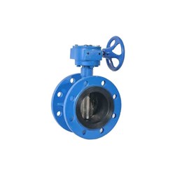 CAST IRON BUTTERFLY VALVE - WAFER x Double Flange Table E, Gear Operated
