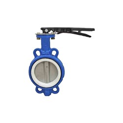 CAST IRON BUTTERFLY VALVE - WAFER x Lever Operated, PTFE lined