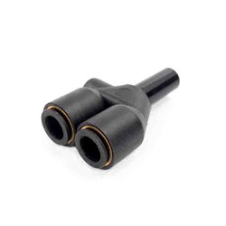 NYLON PUSH-IN TUBE DOUBLE OUTLET x PLUG-IN Y CONNECTOR - Metric x stem
