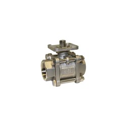 STAINLESS STEEL 316 BALL VALVE x 2 Piece, ISO Pad, BSP Female, PTFE