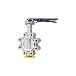 STAINLESS STEEL BUTTERFLY VALVE - LUGGED Table E, Lever Operated, PFTE lined