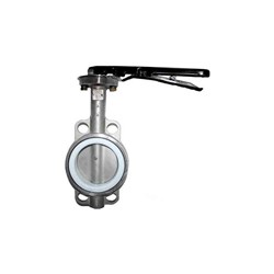 STAINLESS STEEL BUTTERFLY VALVE - WAFER x Lever Operated, PTFE lined