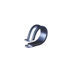 316 STAINLESS STEEL PIPE CLIP - 15 mm Band x  6 mm Mtg, EPDM rubber